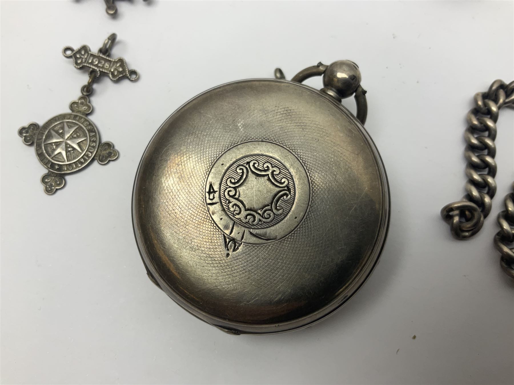 Edwardian silver open faced lever pocket watch - Image 4 of 14