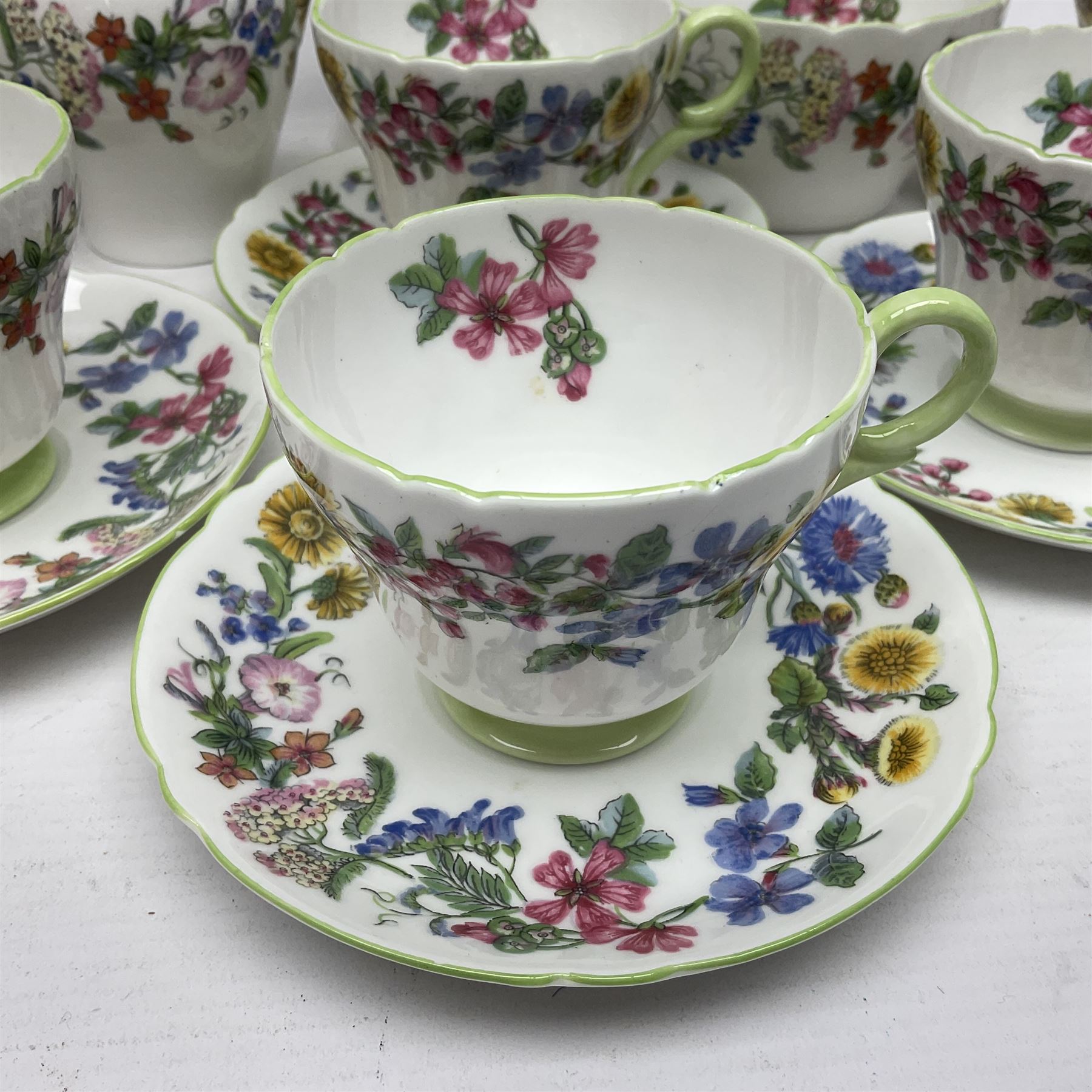 Shelley Hedgerow pattern coffee service for six - Image 2 of 15