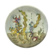 Moorcroft charger decorated in Seahorse pattern