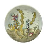 Moorcroft charger decorated in Seahorse pattern