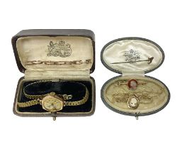 Early 20th century 9ct rose gold manual wind wristwatch