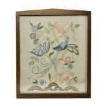 20th century framed crewelwork embroidery