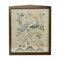 20th century framed crewelwork embroidery