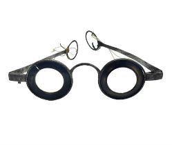 Pair of 18th century horn and steel rimmed spectacles