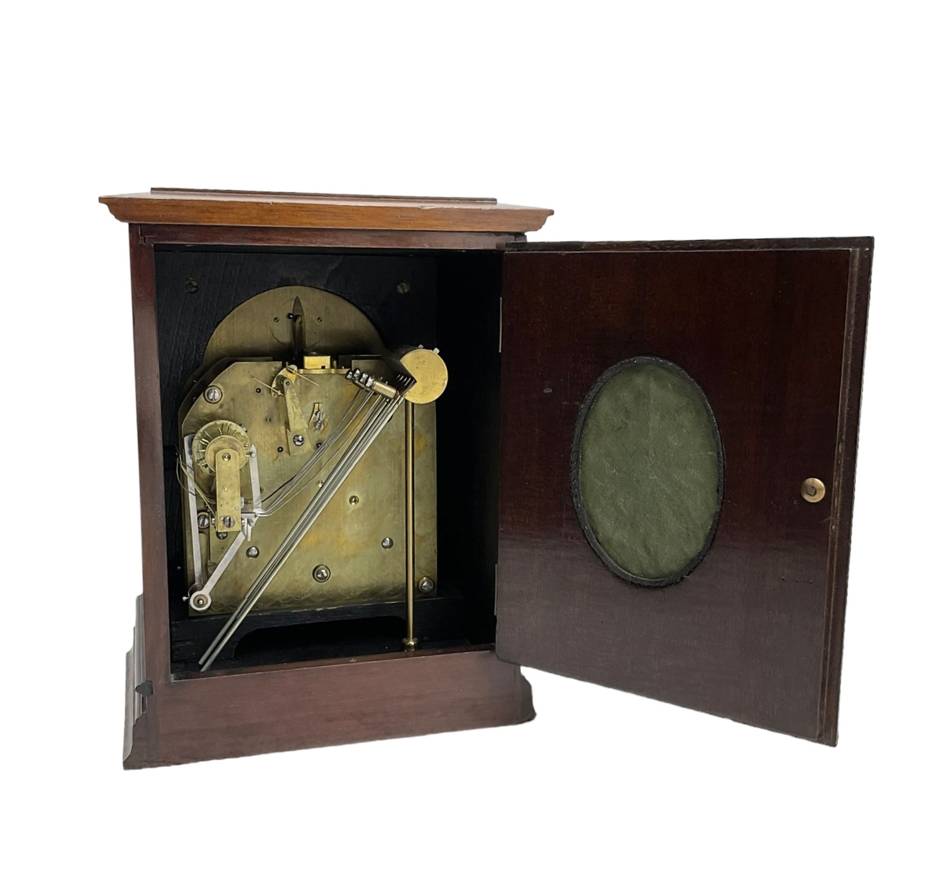 Continental early 20th century mahogany cased 8-day mantle clock - Image 4 of 5