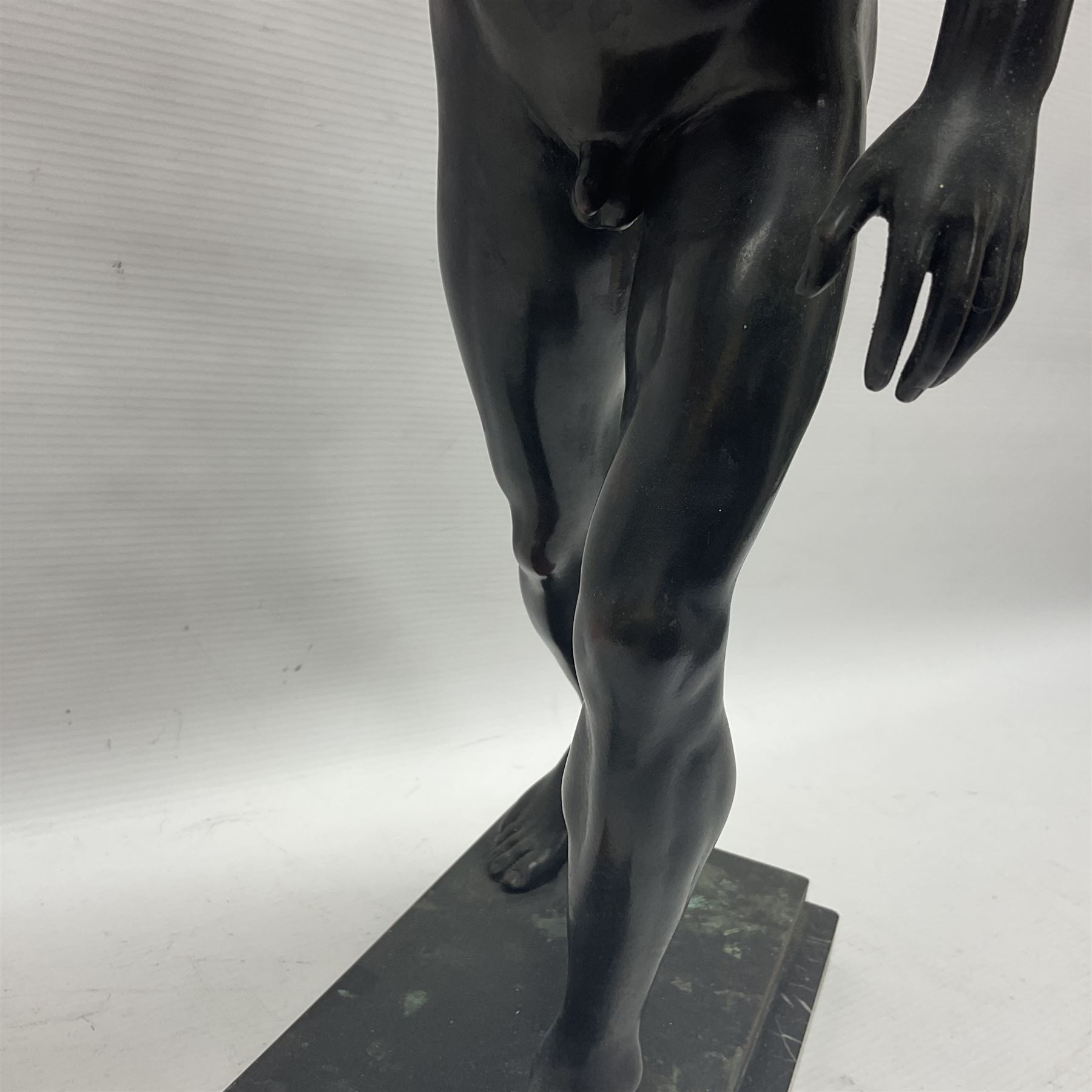 Bronzed figure of a nude male - Bild 9 aus 15