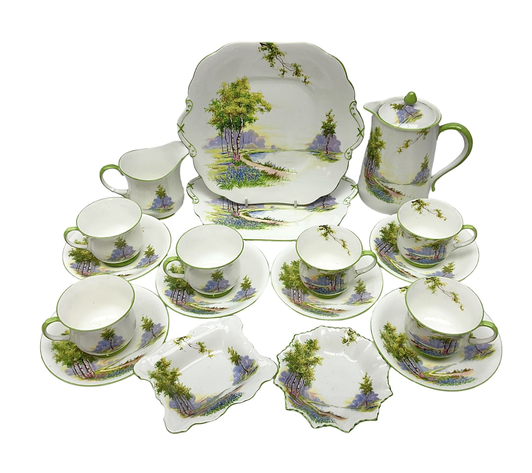Aynsley Bluebell Time 'As Supplied to the Queen' tea service
