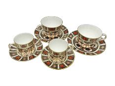 Royal Crown Derby 1128 Imari pattern two coffee cans and saucers