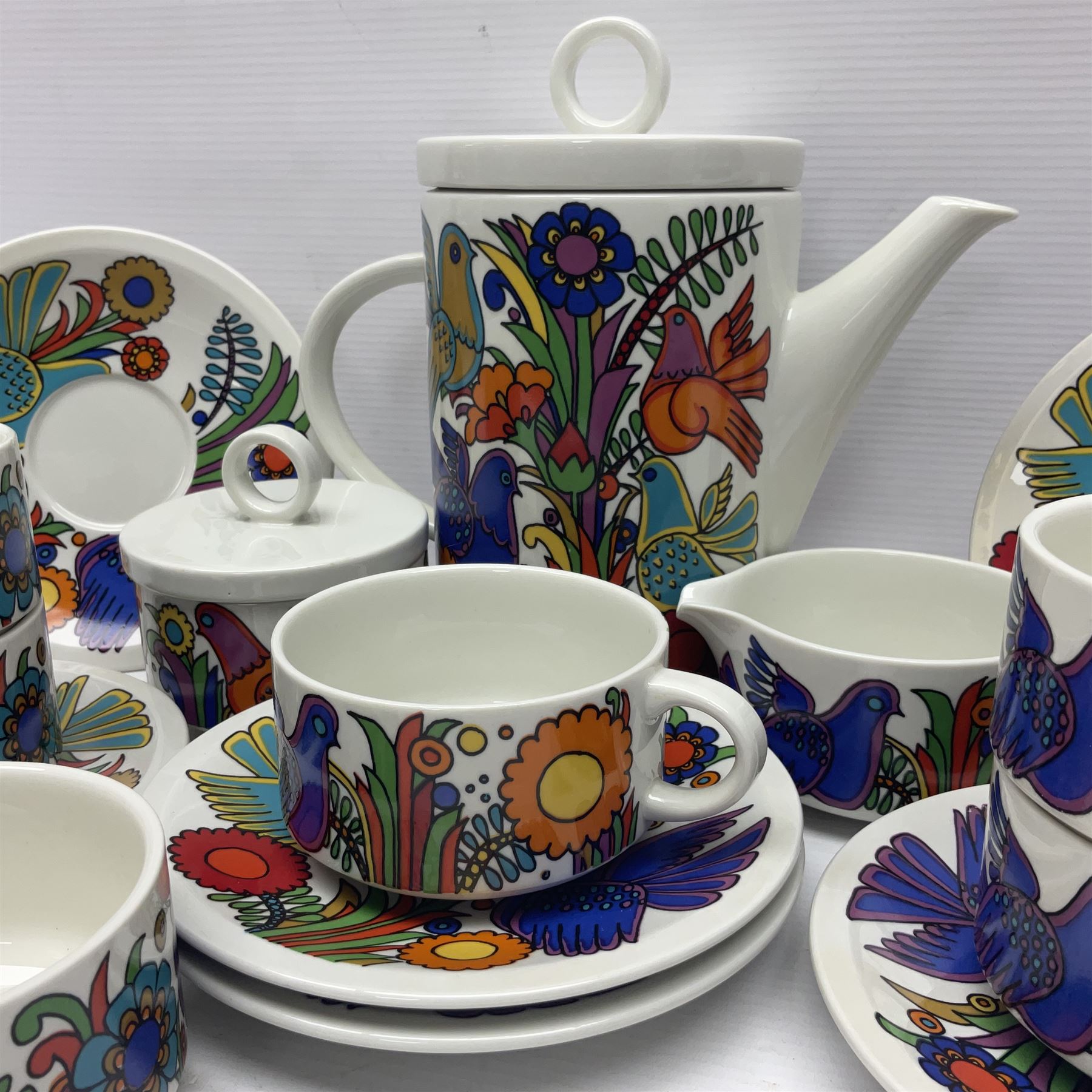 Villeroy & Boch Acapulco pattern coffee set for six - Image 6 of 15