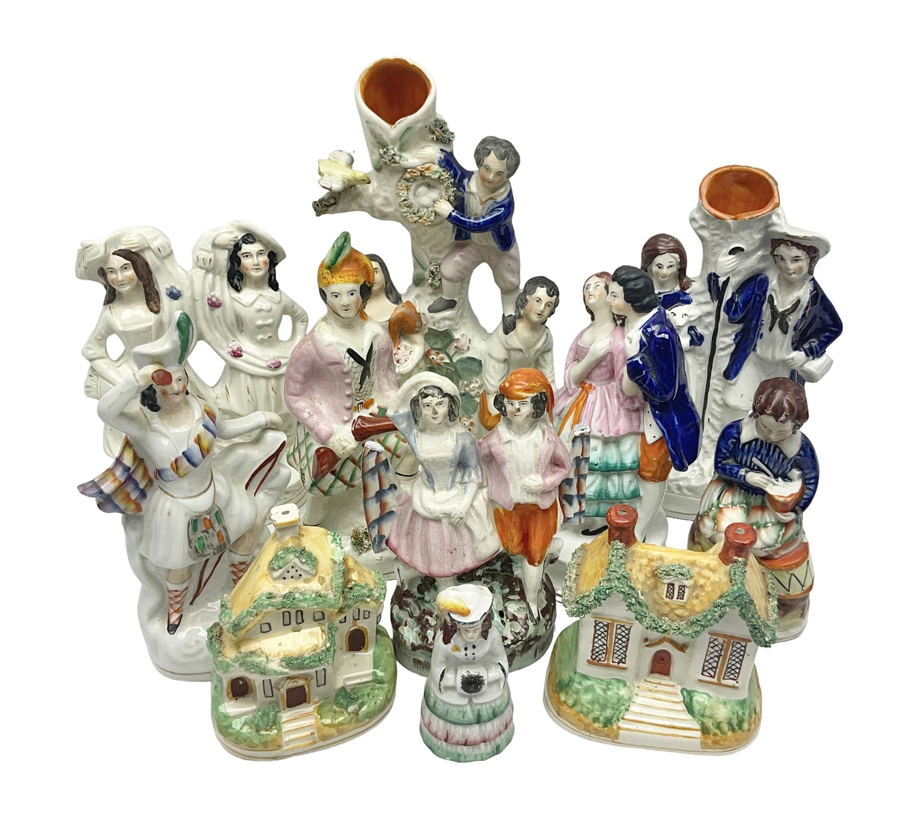 Collection of 19th century and later Staffordshire figures