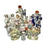 Collection of 19th century and later Staffordshire figures