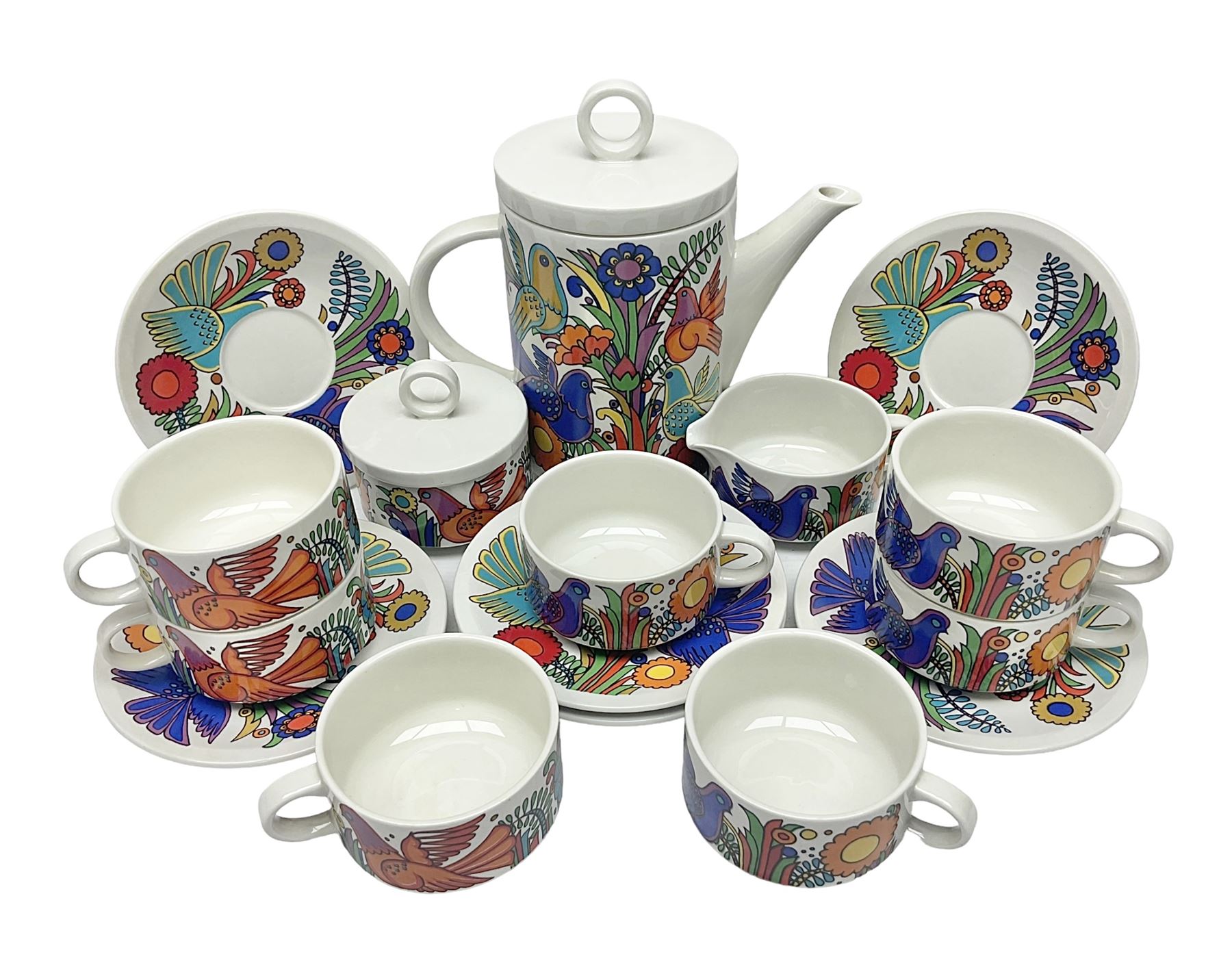 Villeroy & Boch Acapulco pattern coffee set for six