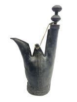 18th/19th century leather water vessel of tapering form
