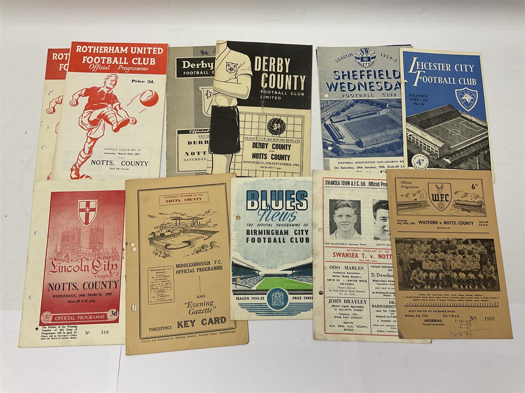 Over fifty pre-1962 Nottingham County away football programmes - Image 3 of 5