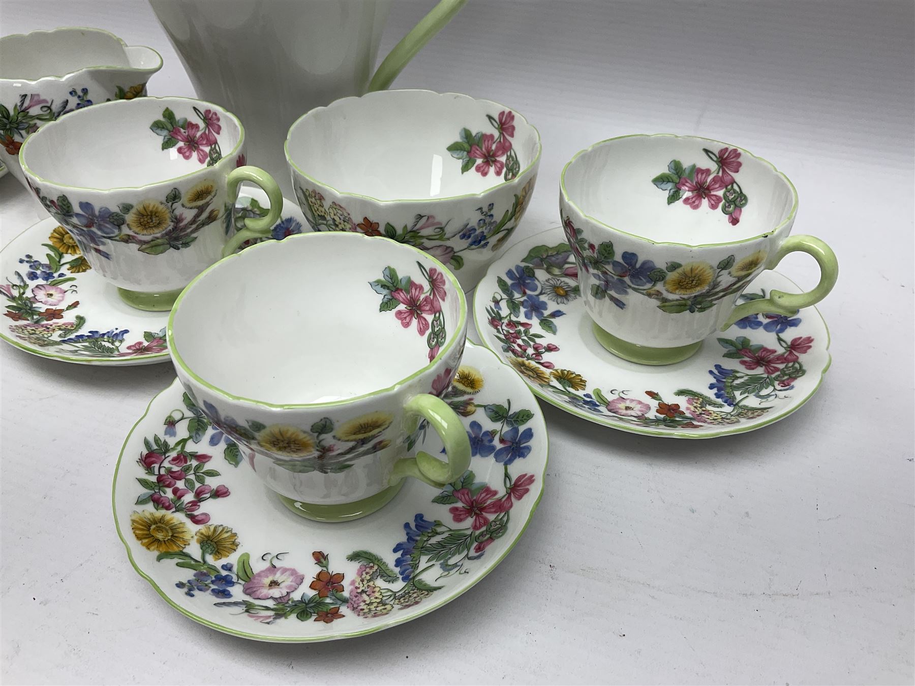 Shelley Hedgerow pattern coffee service for six - Image 6 of 15