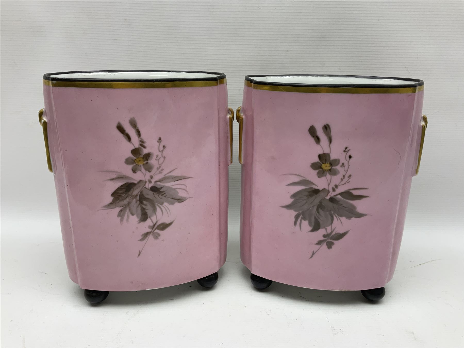 Pair of continental hand painted cachepots - Image 9 of 13