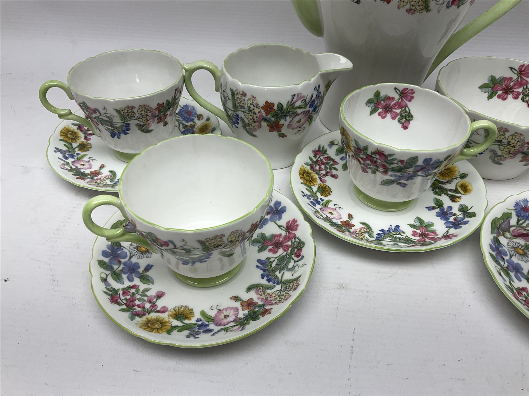 Shelley Hedgerow pattern coffee service for six - Image 5 of 15