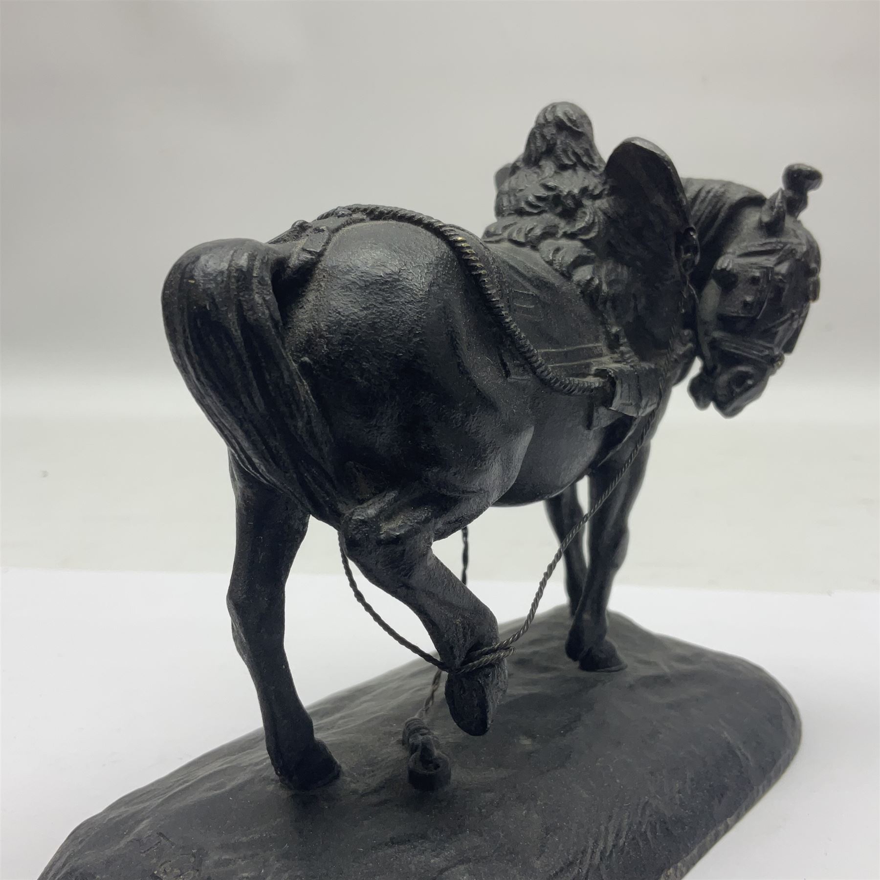 After Jean-Francois-Theodore Gechter (1797-1844); bronzed figure modelled as a draught horse - Bild 3 aus 9