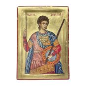 20th century Greek Orthodox hand painted icon