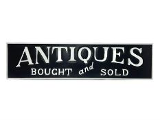 Wooden reproduction advertising sign Antiques bought and sold