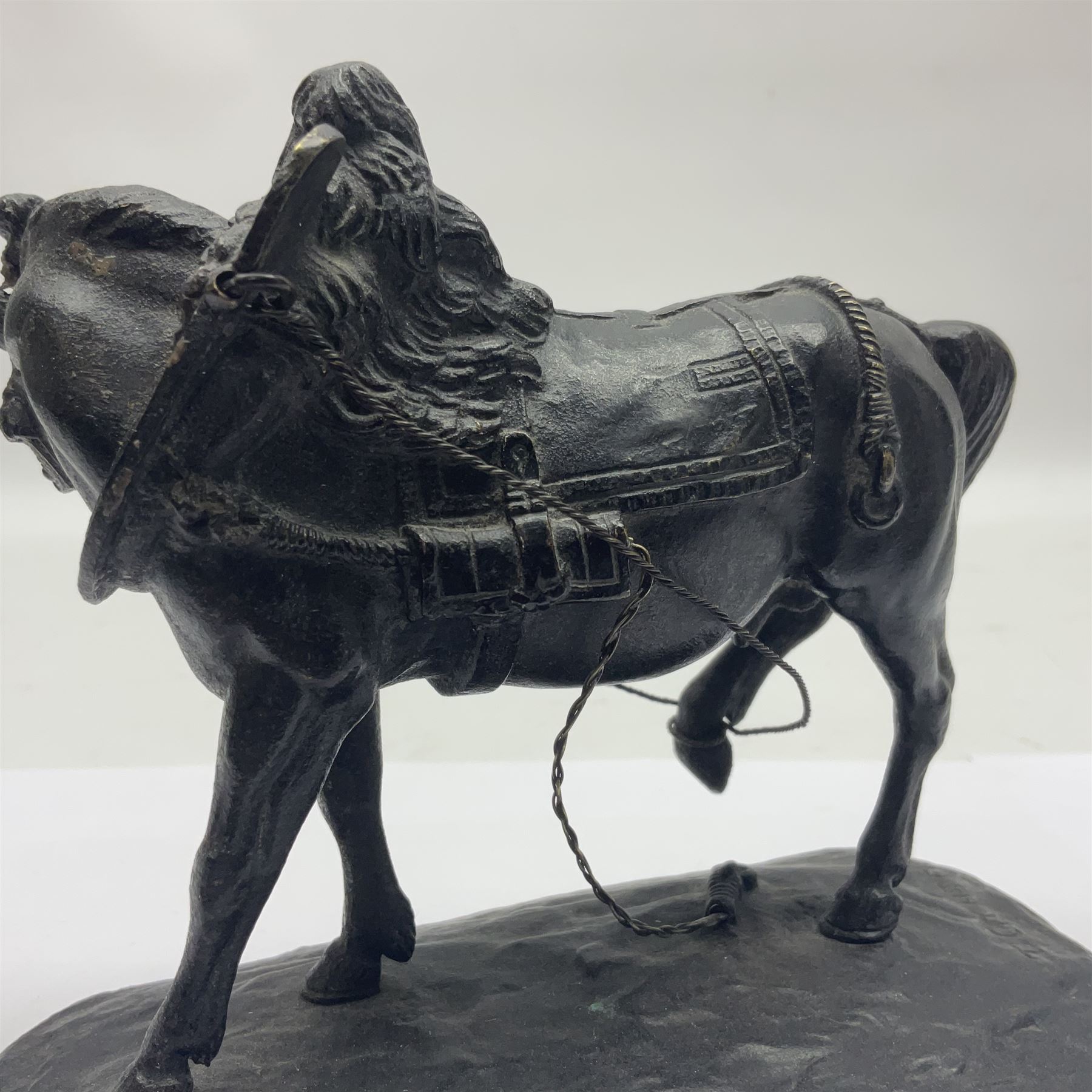 After Jean-Francois-Theodore Gechter (1797-1844); bronzed figure modelled as a draught horse - Bild 5 aus 9