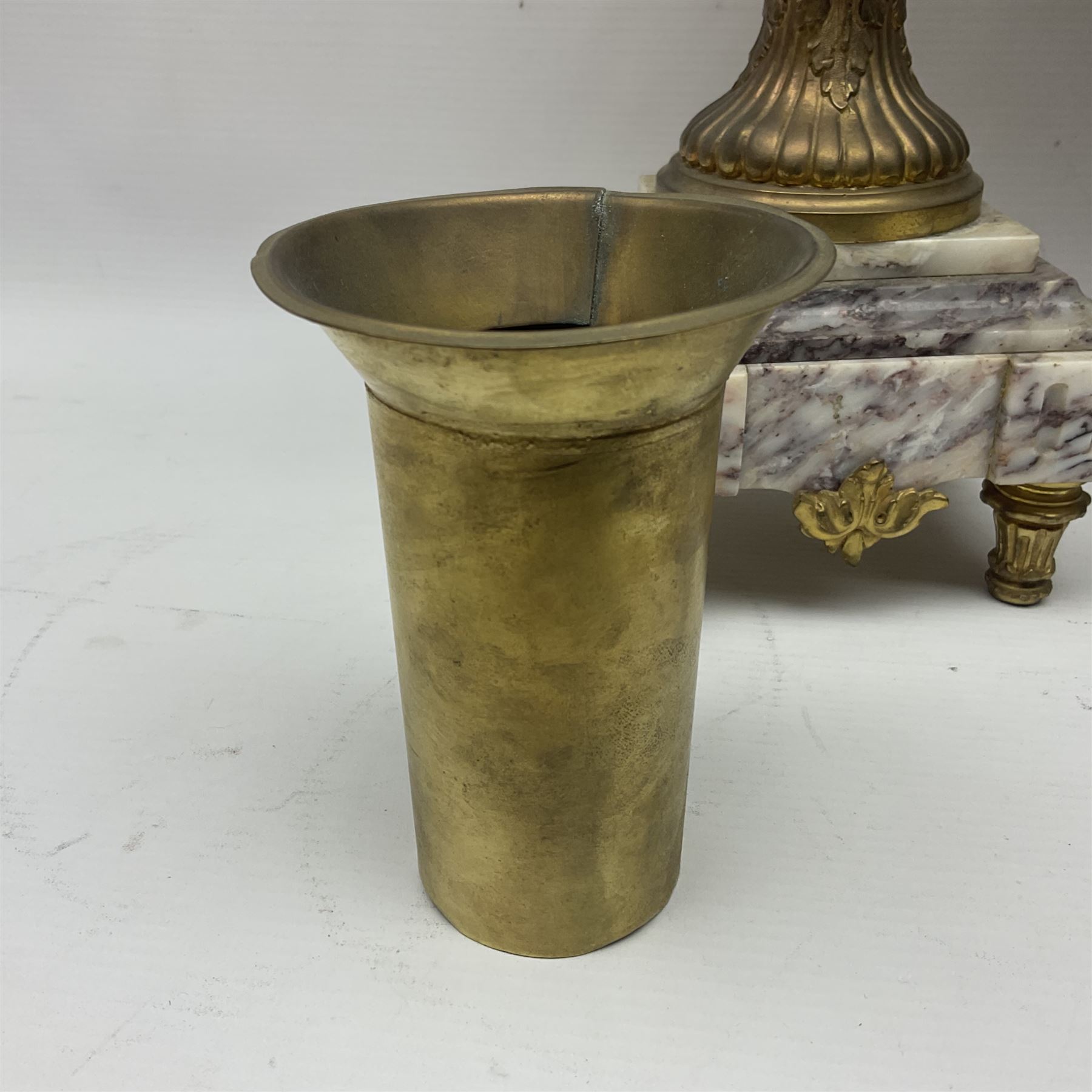 Pair of 19th century gilt metal twin handle urns - Image 4 of 27