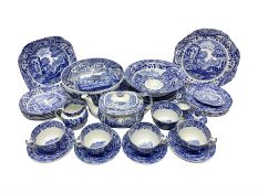 Spode Italian pattern blue and white ceramics