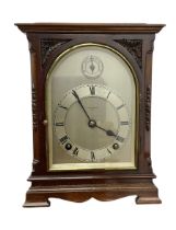 Continental early 20th century mahogany cased 8-day mantle clock