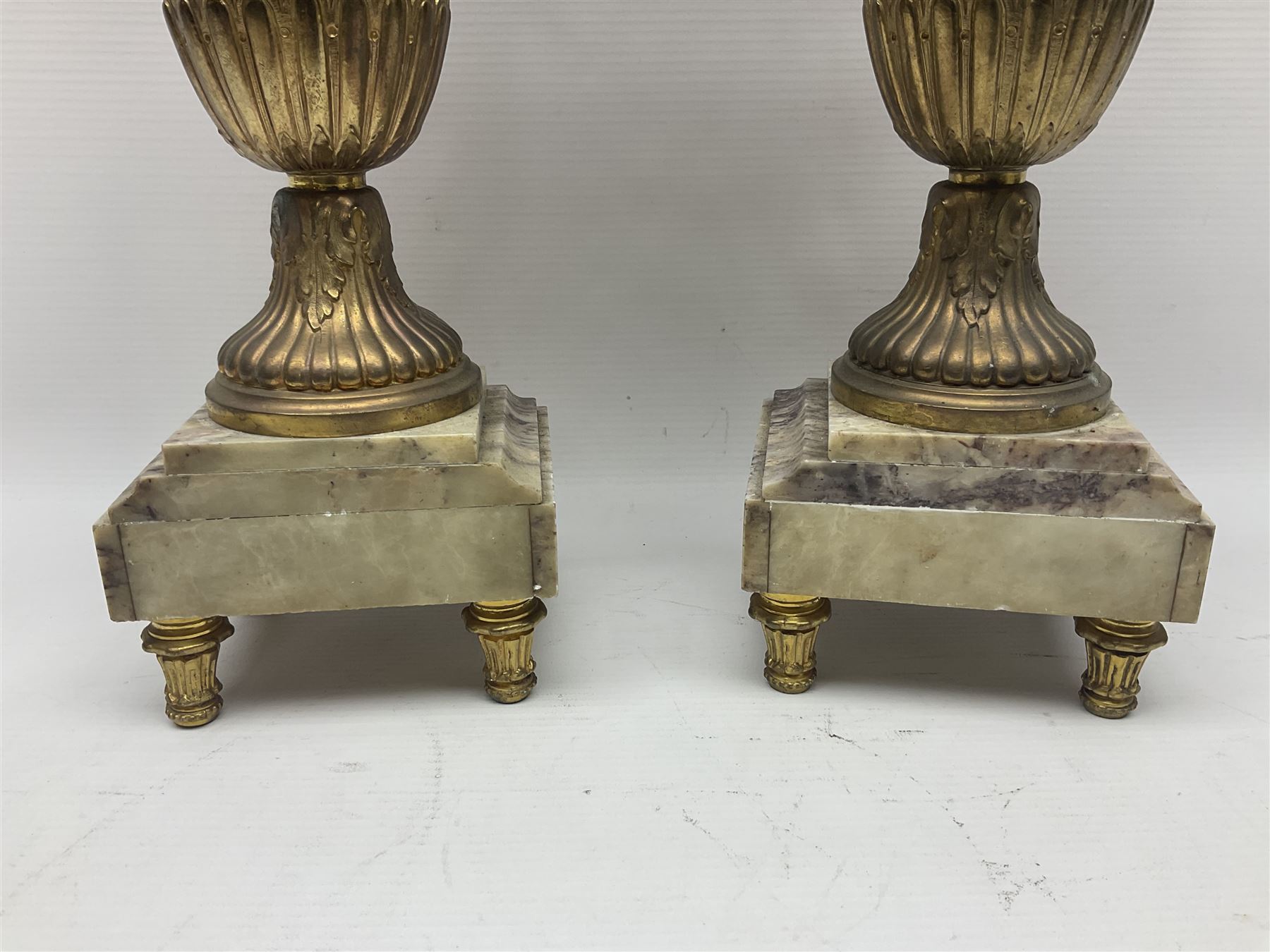 Pair of 19th century gilt metal twin handle urns - Image 25 of 27