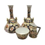 Pair of Royal Crown Derby 6299 imari pattern miniature vases