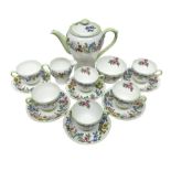 Shelley Hedgerow pattern coffee service for six