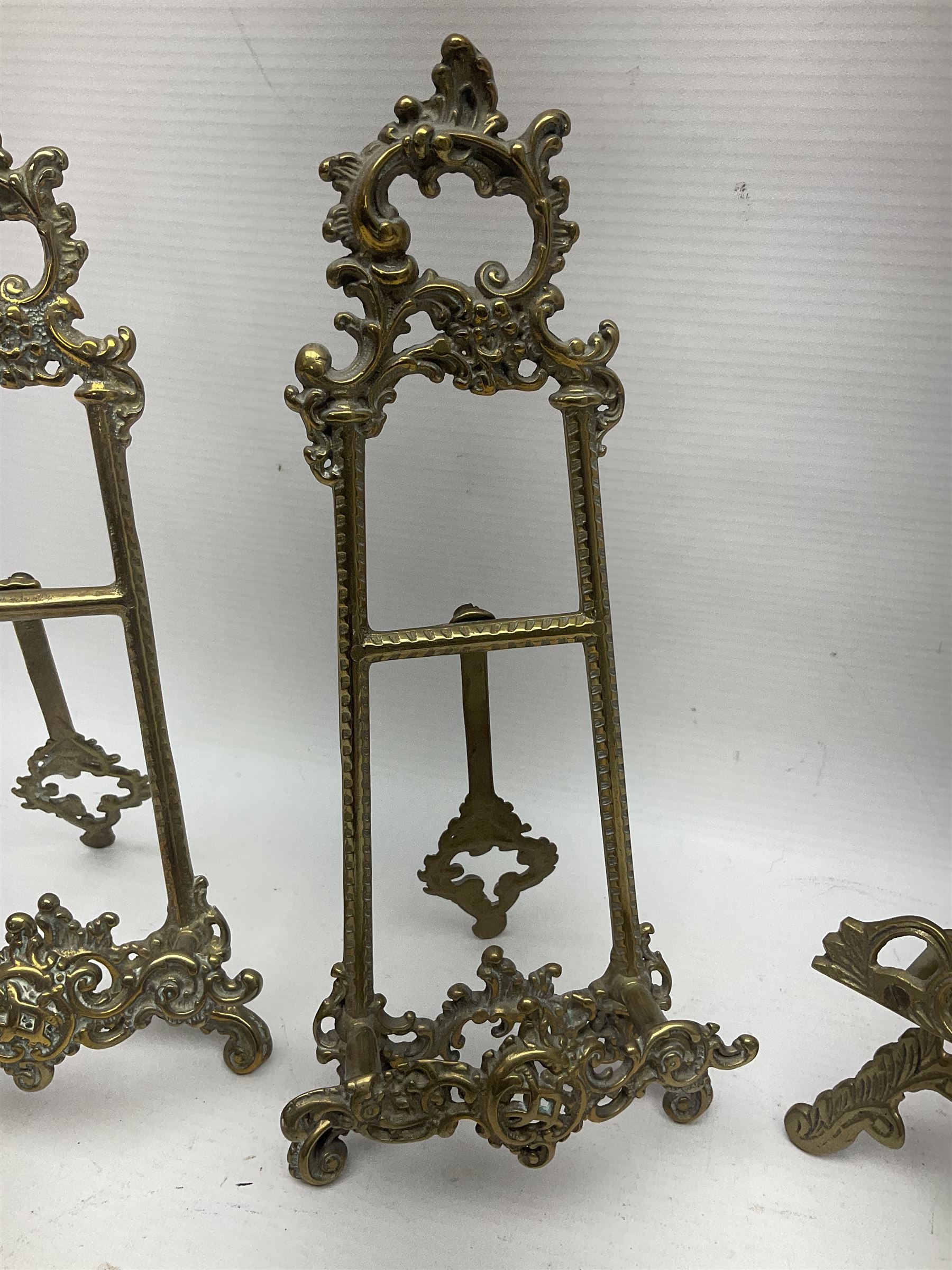 Nine ornate cast brass easel stands of various sizes - Image 12 of 13