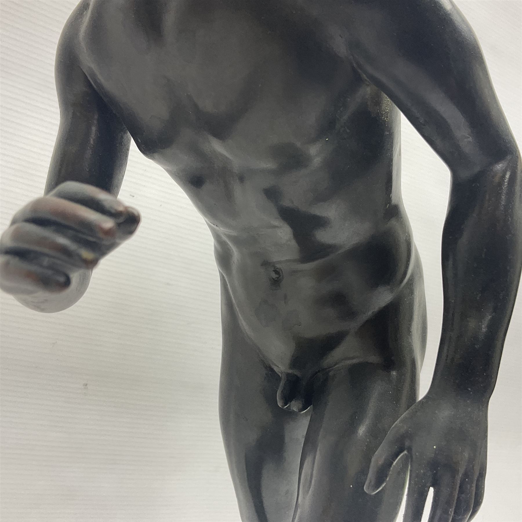 Bronzed figure of a nude male - Bild 7 aus 15