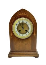 French - mahogany 8-day lancet clock c1910