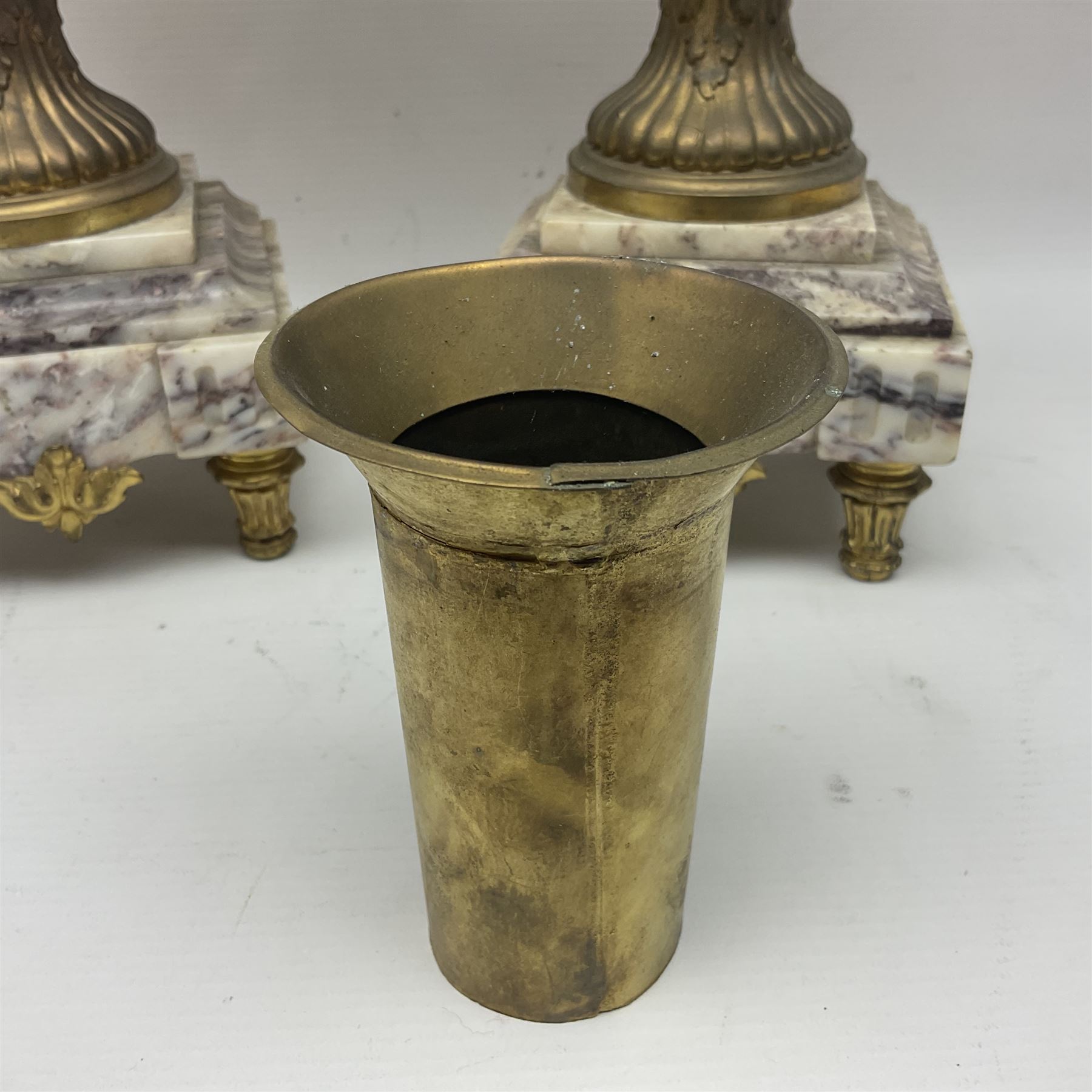 Pair of 19th century gilt metal twin handle urns - Image 13 of 27