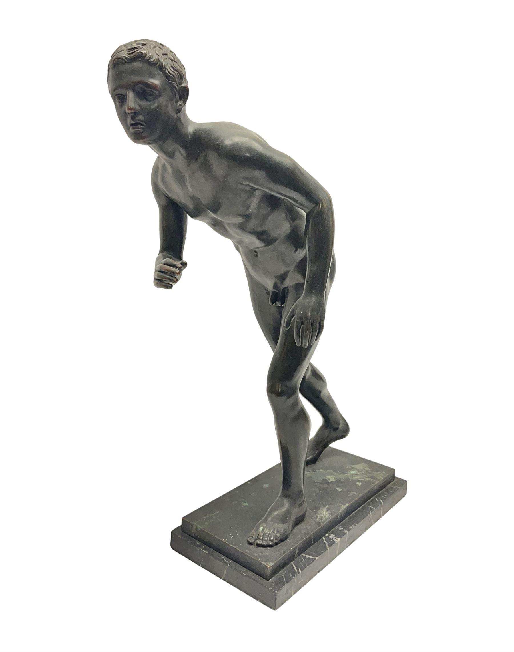 Bronzed figure of a nude male