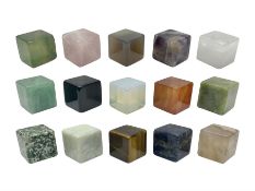 Fifteen cube mineral specimens