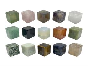 Fifteen cube mineral specimens