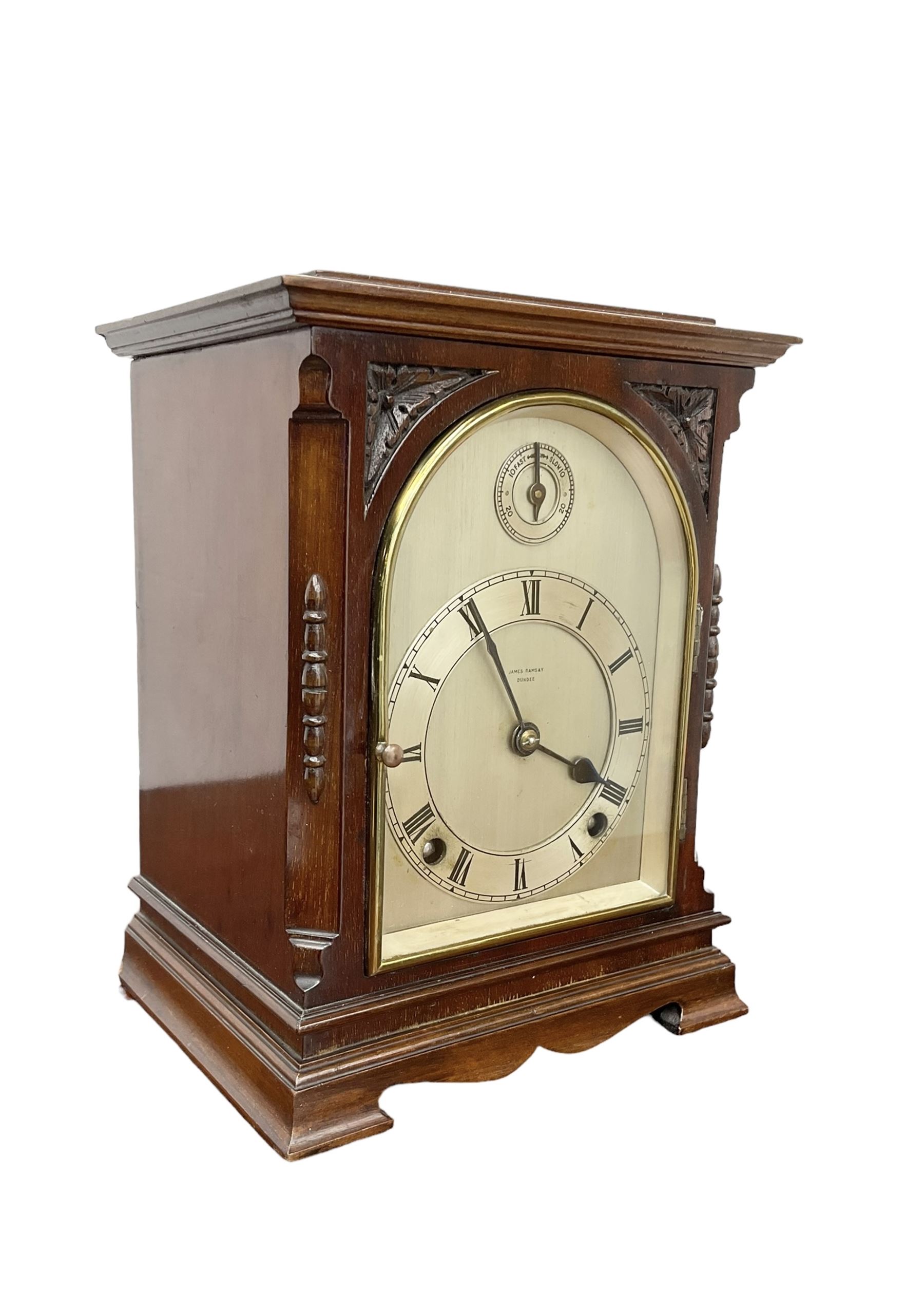 Continental early 20th century mahogany cased 8-day mantle clock - Image 2 of 5