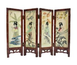 Chinese tabletop four-fold screen