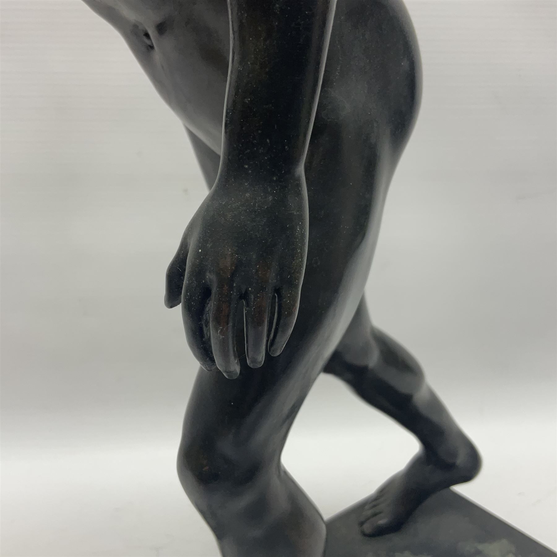 Bronzed figure of a nude male - Bild 8 aus 15