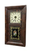 American - 19th century mahogany veneered 8-day ogee shelf clock