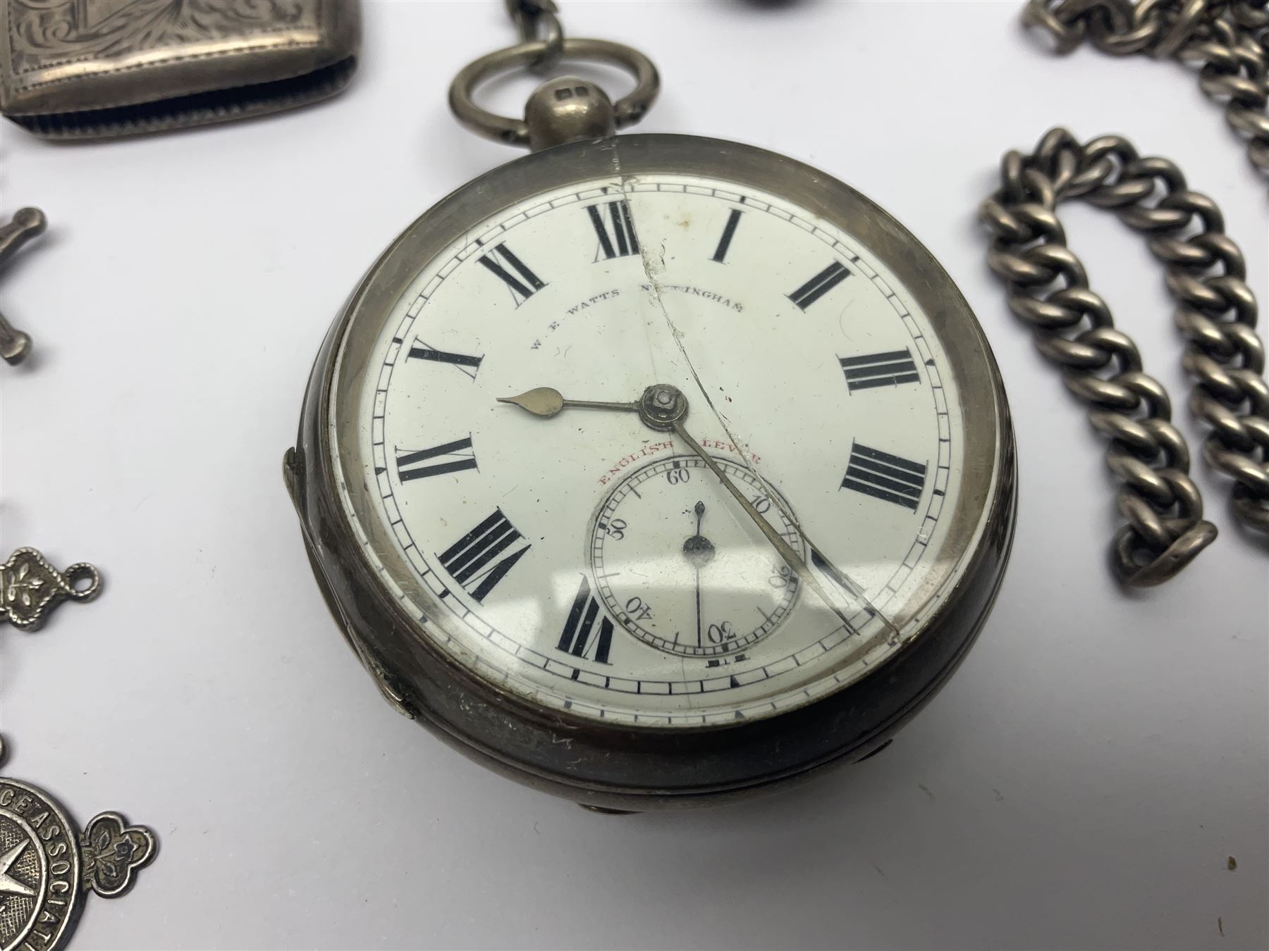 Edwardian silver open faced lever pocket watch - Image 2 of 14