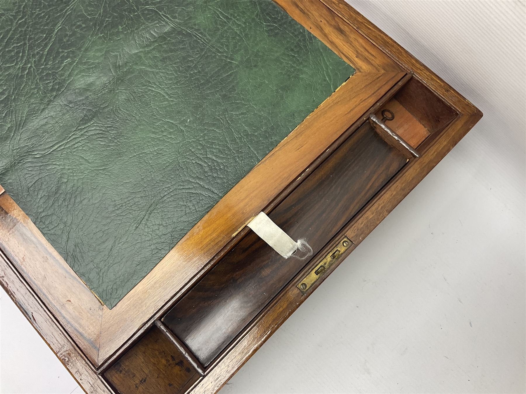 19th century brass bound wooden writing slope - Image 5 of 15