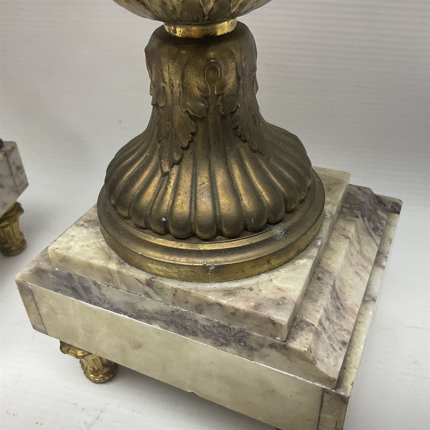 Pair of 19th century gilt metal twin handle urns - Image 21 of 27