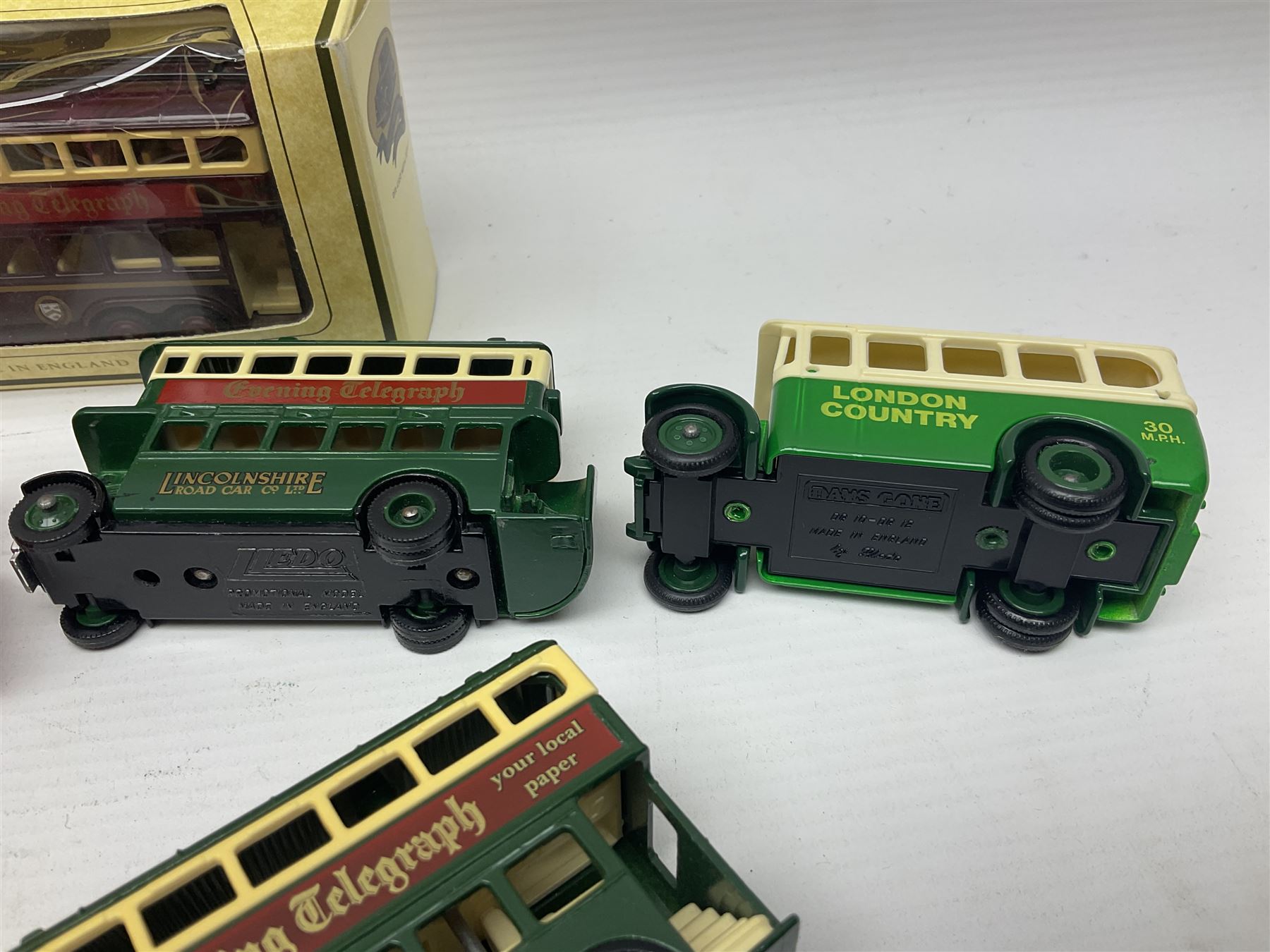 Two Brimtoy tin-plate model double decker buses - Image 12 of 13