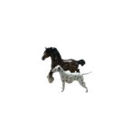 Beswick dalmatian together with a bay horse