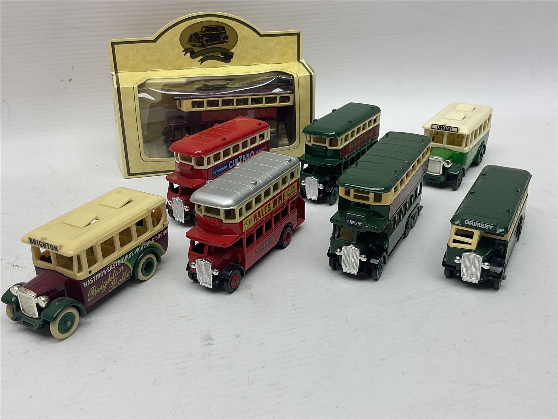 Two Brimtoy tin-plate model double decker buses - Image 8 of 13