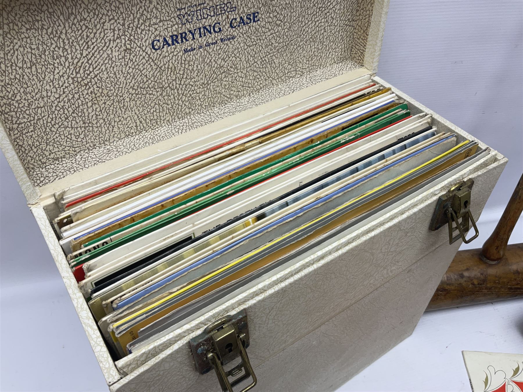 Two wooden croquet mallets together with cased records - Image 4 of 6