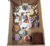 Four Ardleigh Elliott musical trinket boxes and one musical flower basket